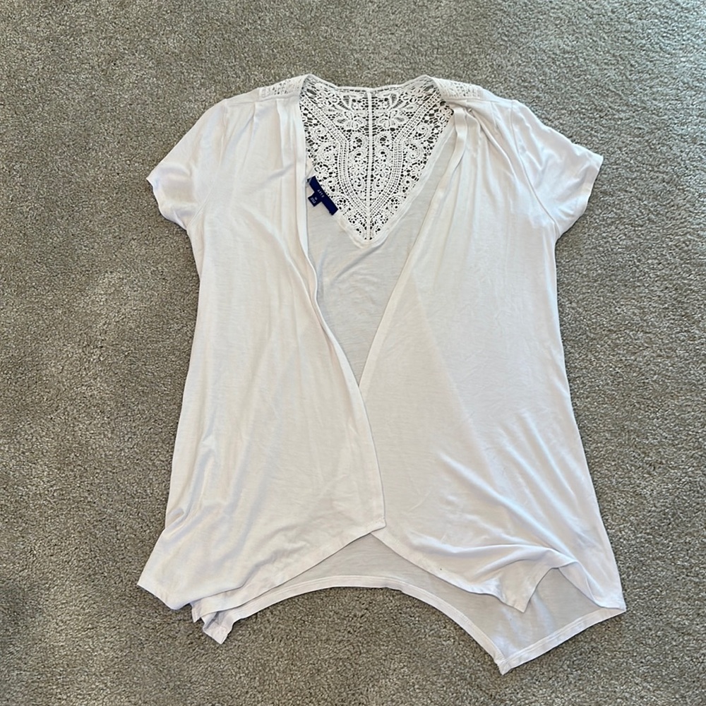 White Laced Cardigan